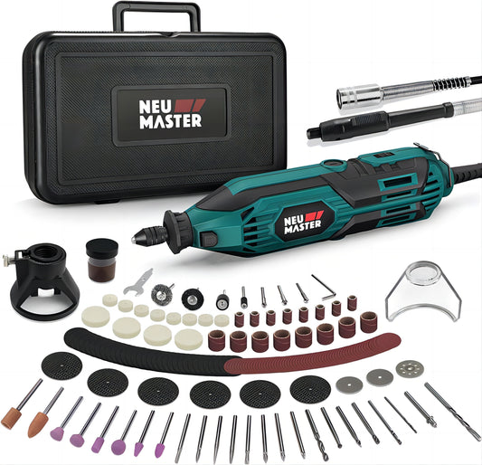180W Rotary Tool Kit, NEU MASTER Corded Power Rotary Tools with 166 Accessories and 6 Variable Speed, 10000-35000RPM Electric Drill Set for Handmade Crafting Projects and DIY Creations