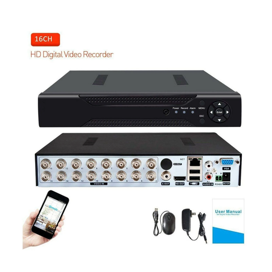 16 Channels DVR Recorder Hybrid DVR H.264 CCTV Security Camera System Digital Video